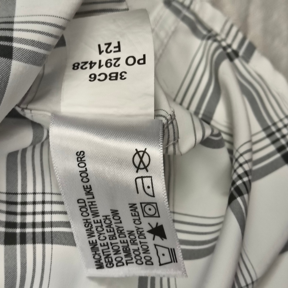 Orvis Mens XXL Active Fit Plaid Long Sleeve Button Down Shirt White Black 3BC6 - Picture 5 of 10